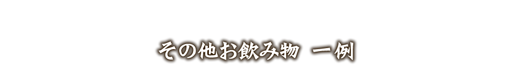 その他お飲み物一例